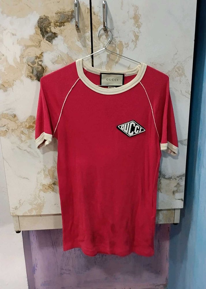 Gucci Red Cotton T-Shirt
