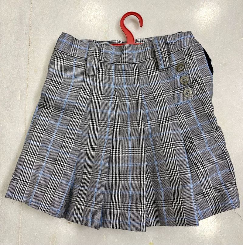 2 Plaid Pleated Mini Skirt