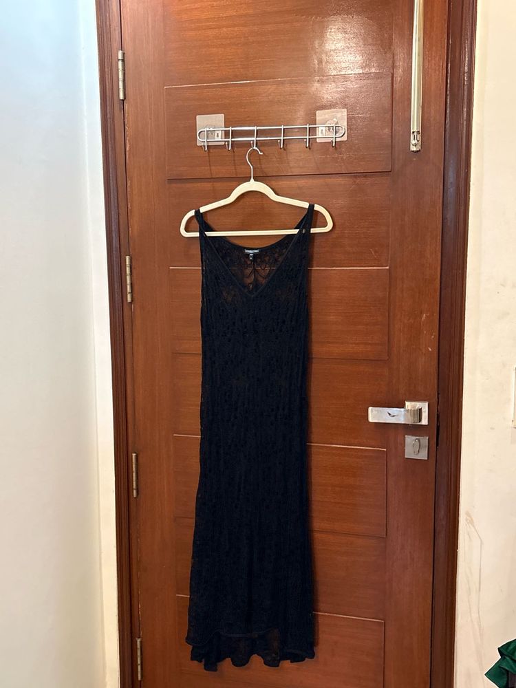 Elegant Black Lace Maxi Dress