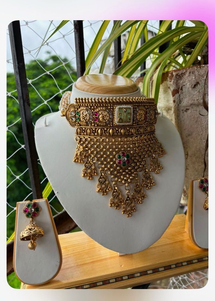 pure brass choker necklace set