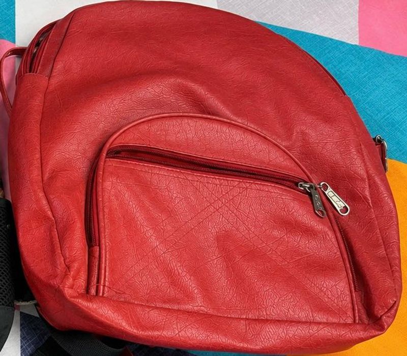 Branded Leather Peach bag