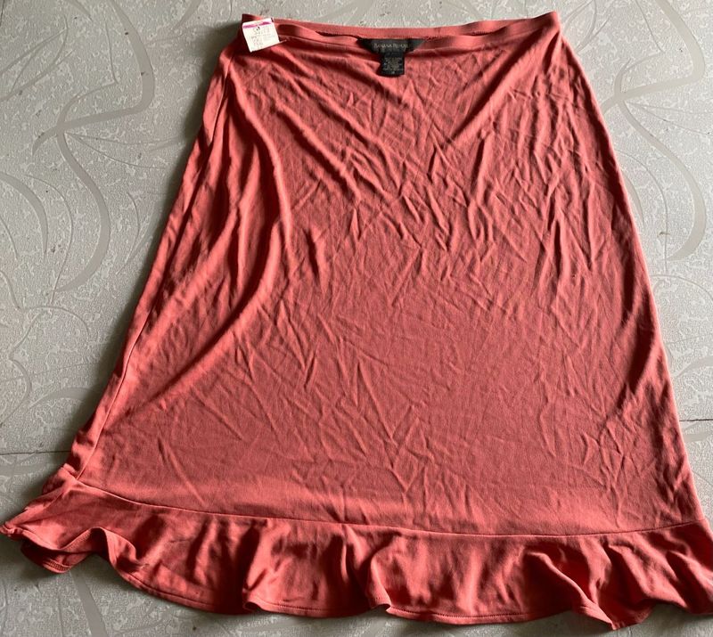 New Banana Republic Coral Ruffle Hem Skirt-Size-S