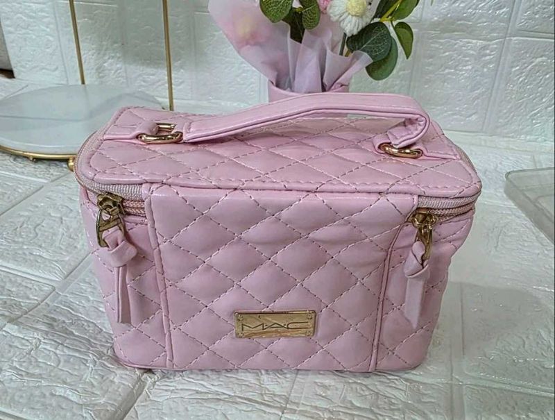 Mac Quilted Vanity Bag - Baby Pink