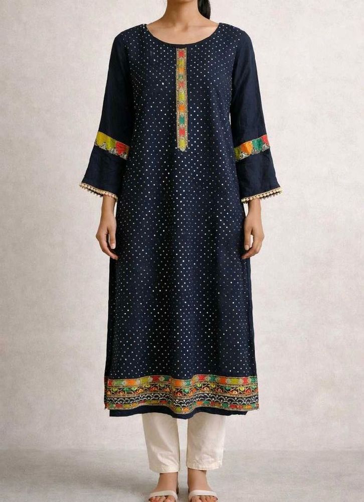 Elegant black Kurta with Embellishments