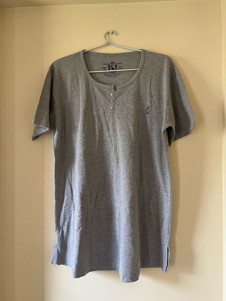 Preloved Grey Henley Sleep Shirt