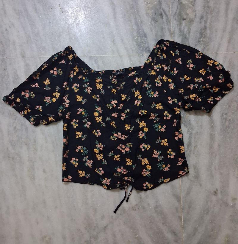 Floral Print Puff Sleeve Top
