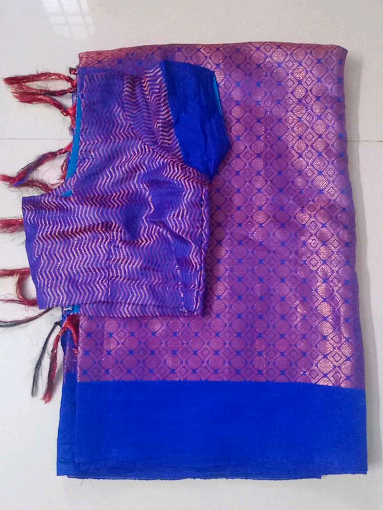 Elegant Purple Saree with Blouse