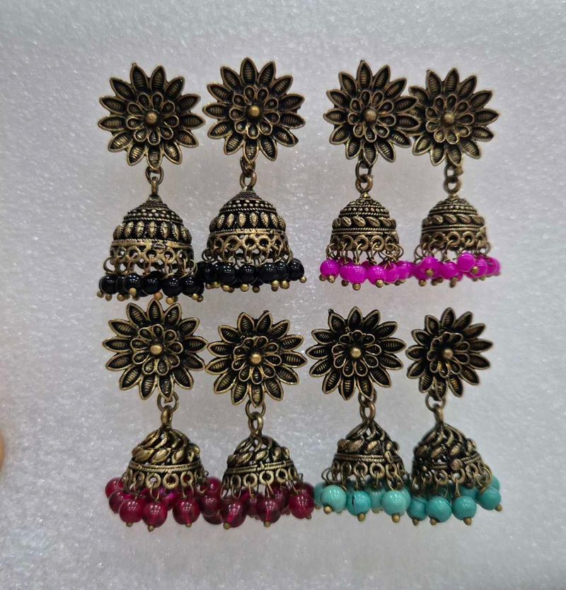 Bohemian Jhumka Earrings Set - New