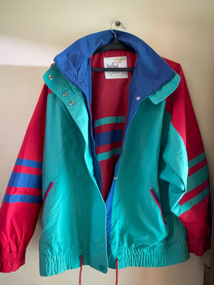 Retro Color Block Windbreaker Jacket