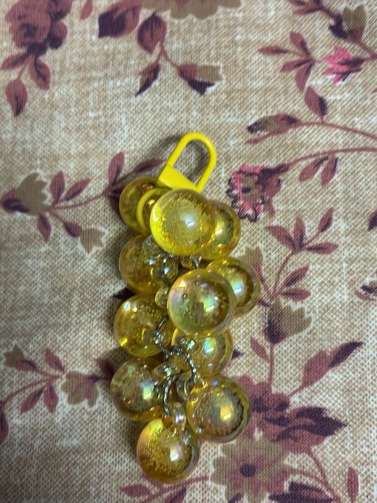 Yellow Grape Charm Keychain