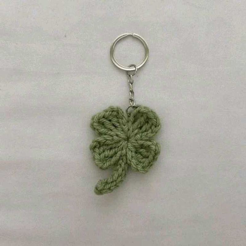 Crocheted Clover Keychain!  BUY 1 &amp; GET one free