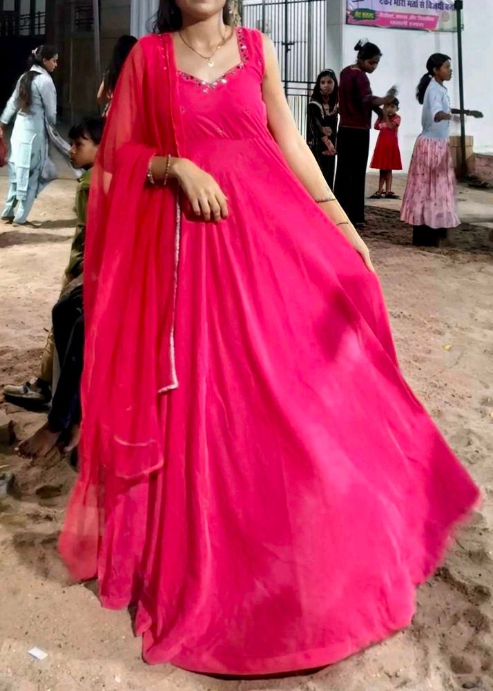 Beautiful Pink Ethnic anarkali set