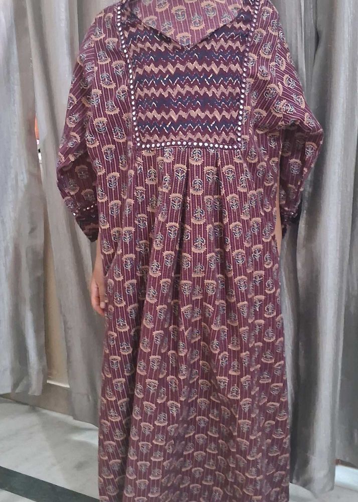 Maroon Print Kurta set