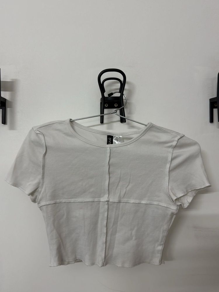 White Cropped T-Shirt