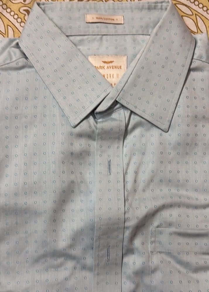 Men's Light Blue Patterned Shirt