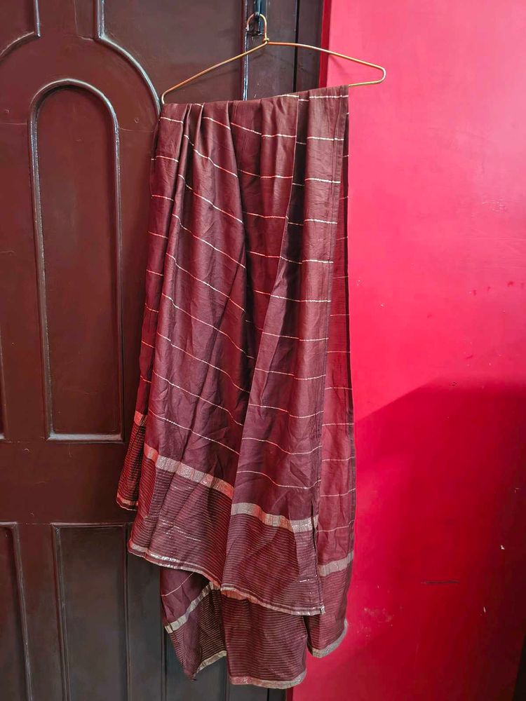 Elegant Striped Brown Dupatta