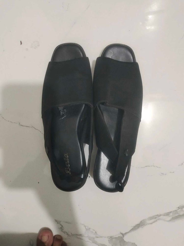 Bata Stylish Black Slingback Sandals
