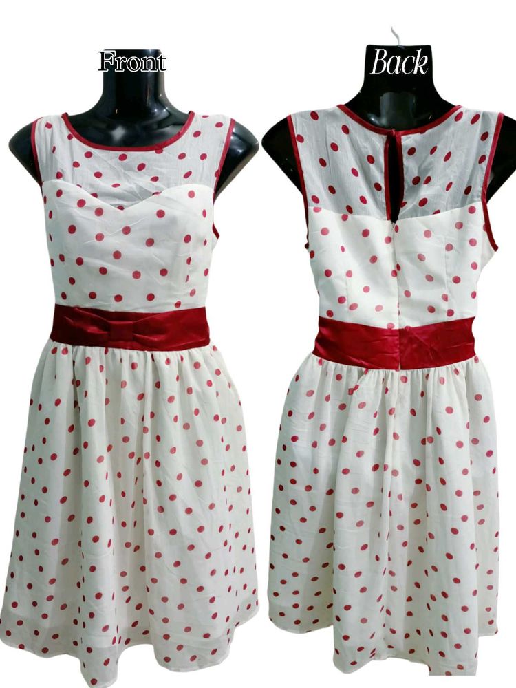 Vintage Polka Dot Midi Dress Lindy Bar Size M &amp; L