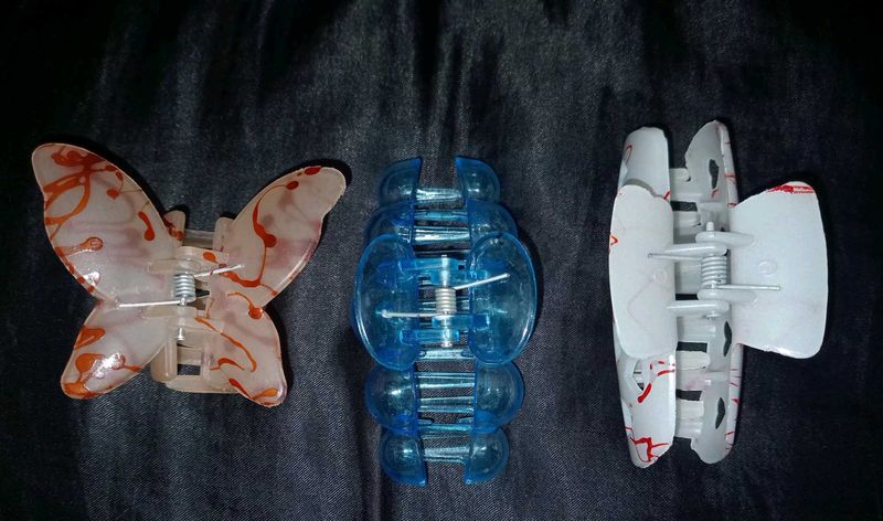 3️⃣ Hair Claw Clips combo🦋🫧🤍❤️