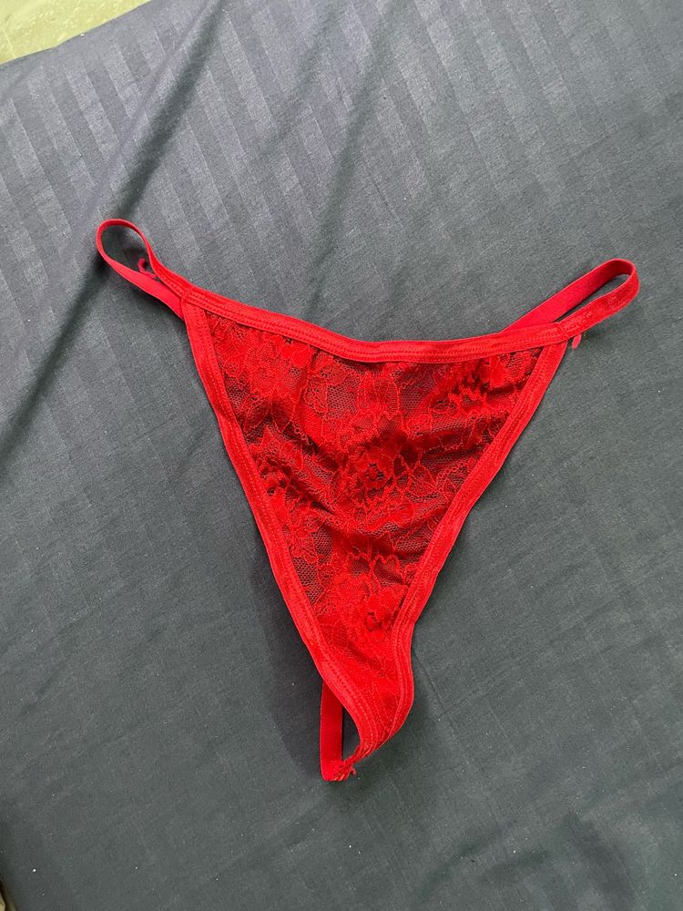 Red Lace Thong Panty