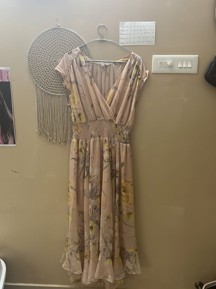 Boho Floral Print Midi Dress