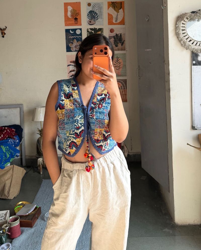 Boho Patchwork Sleeveless Jacket