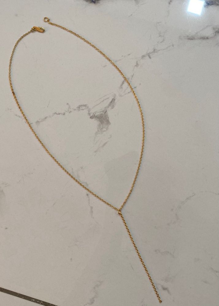 Elegant Gold plated drop chain Necklace