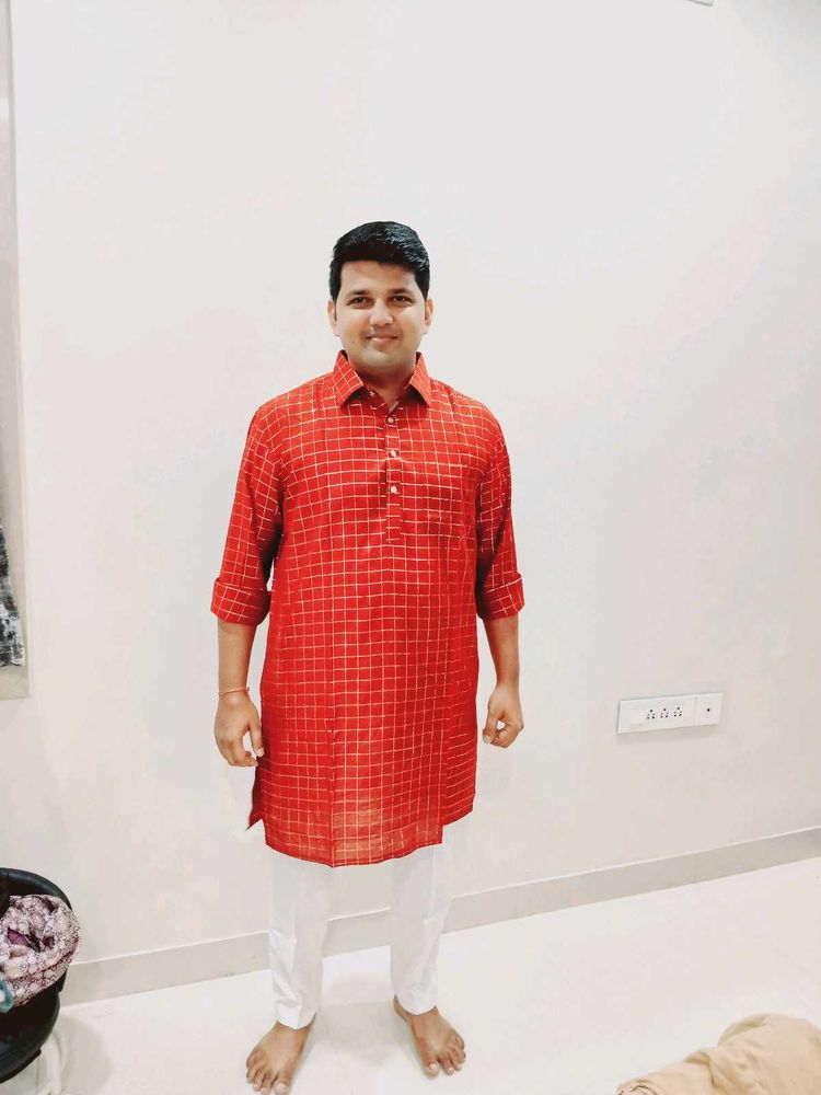 Men's Red Kurta