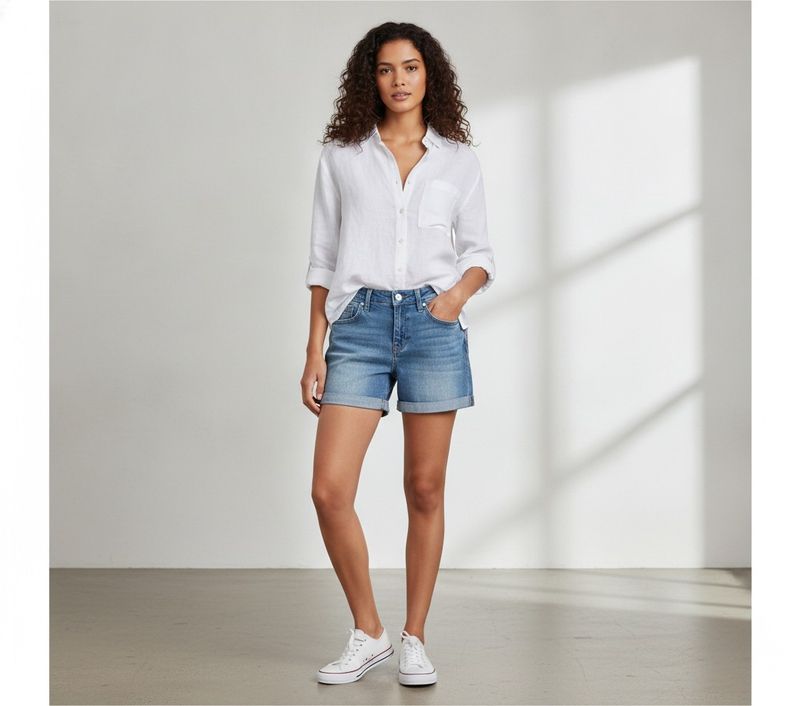 Classic Denim Shorts On Discounted Price💥