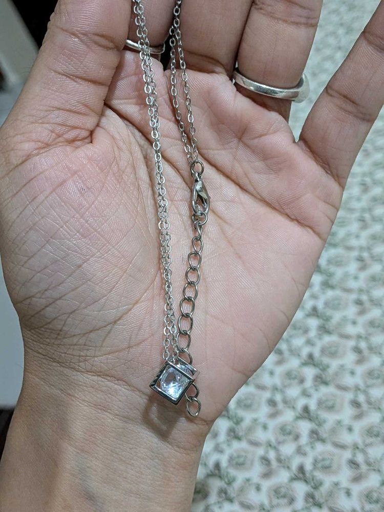 Sparkling Cube Pendant Necklace