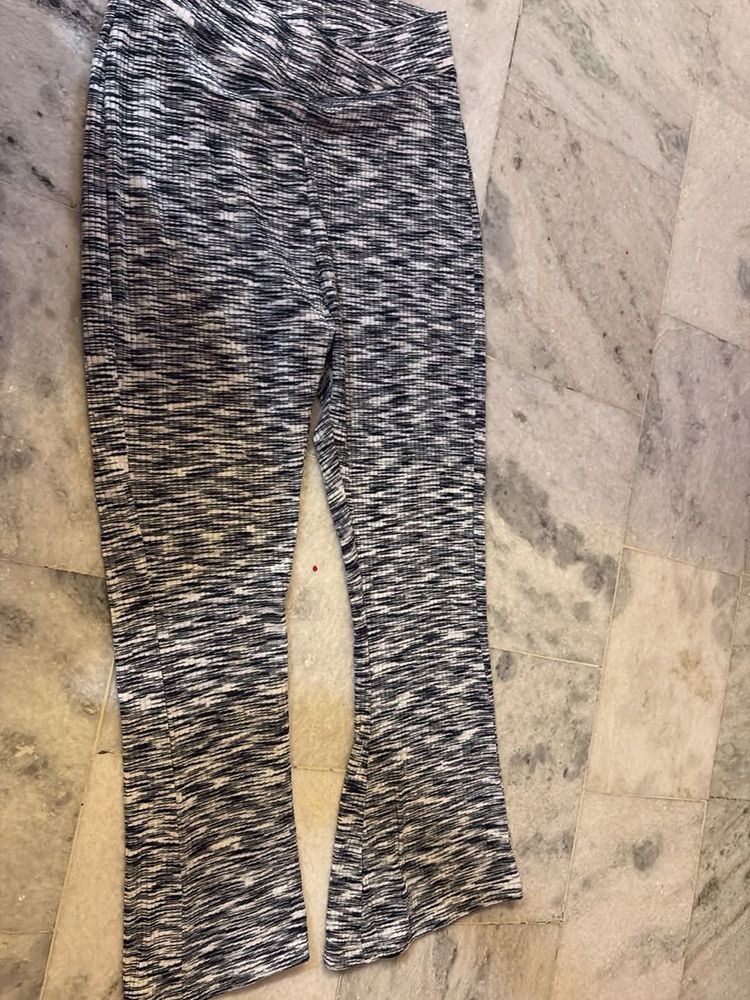 Marled Knit Flare Pants