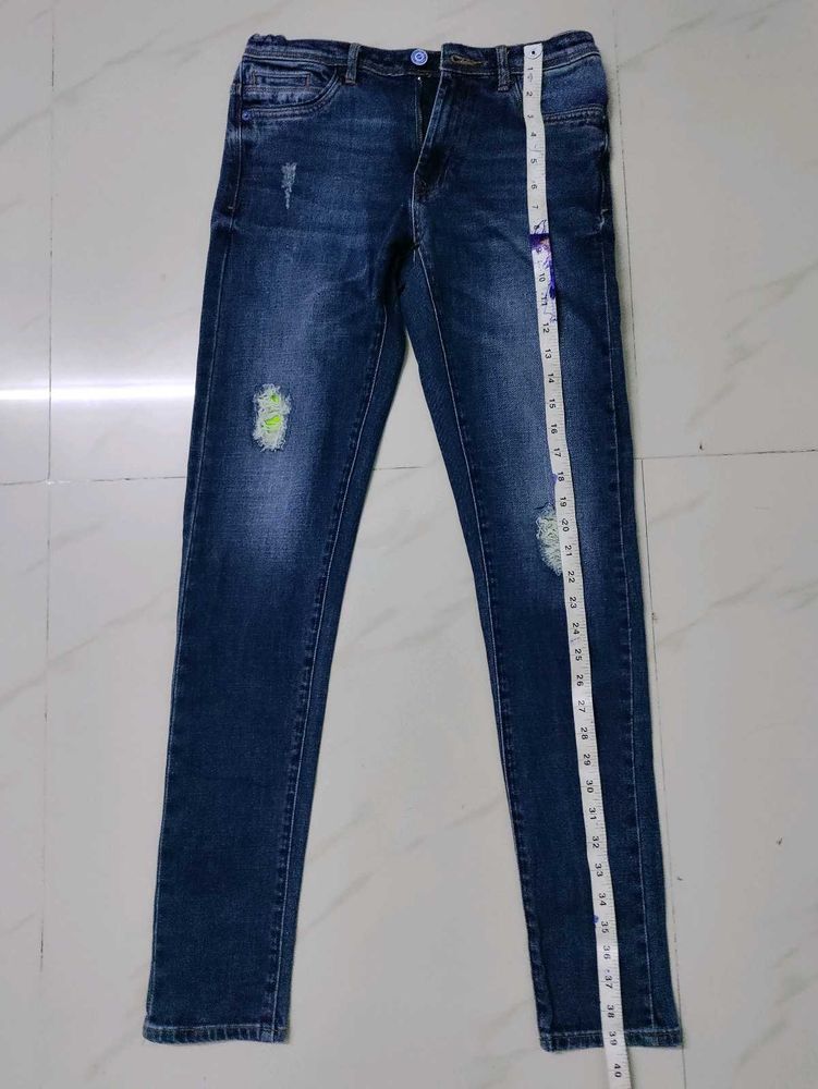 Ripped Dark Wash Denim Jeans
