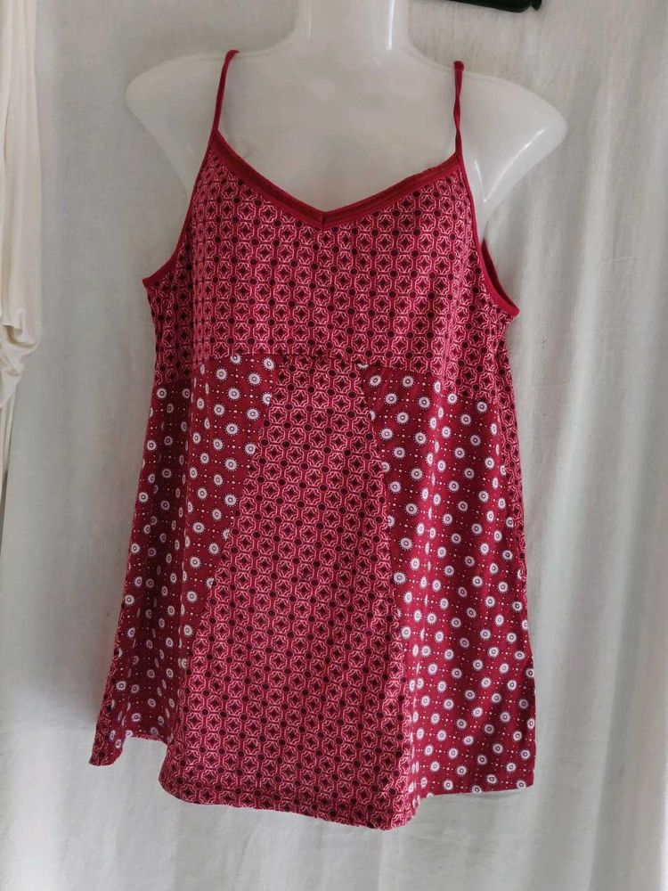 Red Printed Camisole Top