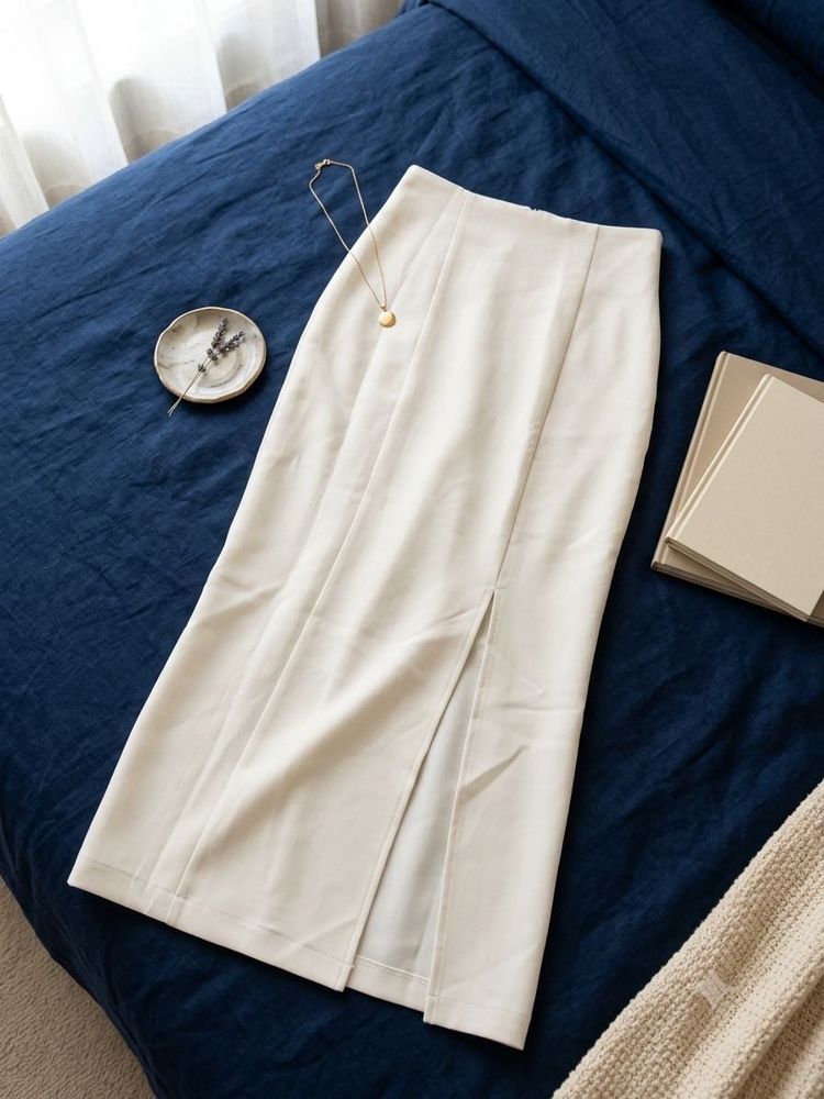 Elegant High-Waisted Midi Skirt