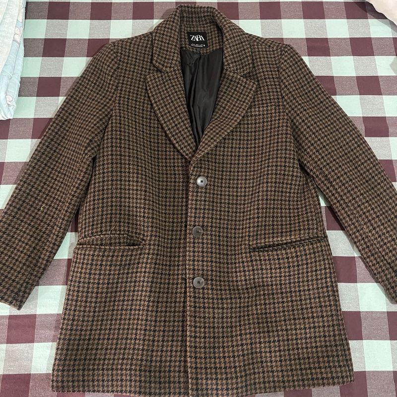 WOOL BLEND BROWN COAT