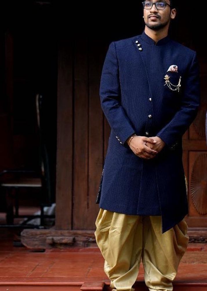Royal midnight Regent sherwani with free brooch