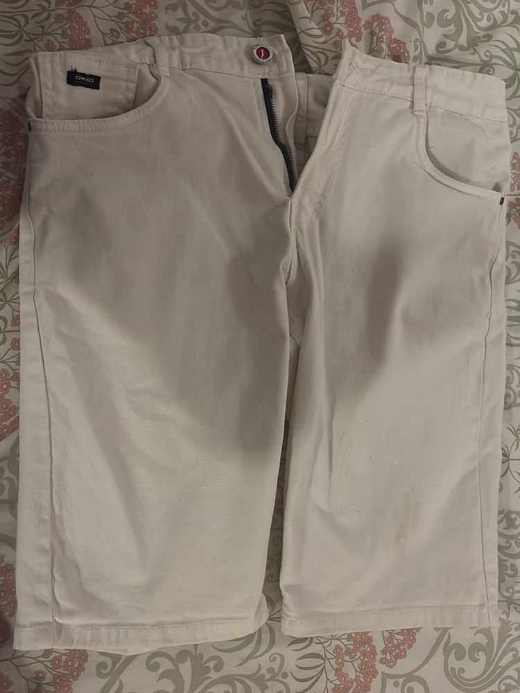 White Cropped Trousers