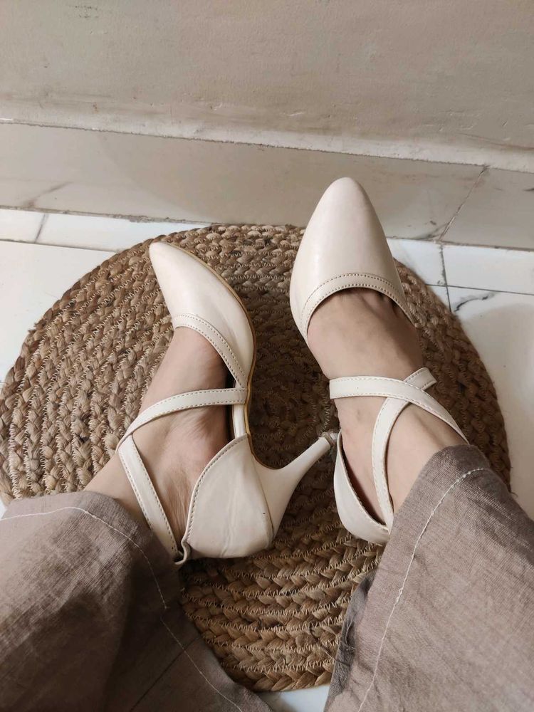 Elegant Nude Strappy Heels