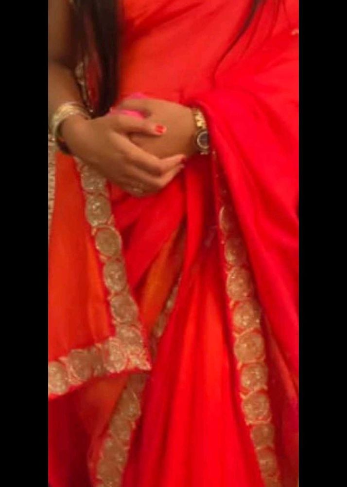 Vibrant Red Saree