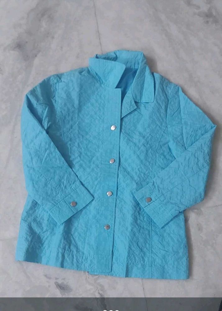 Stylish Blue Textured Jacket