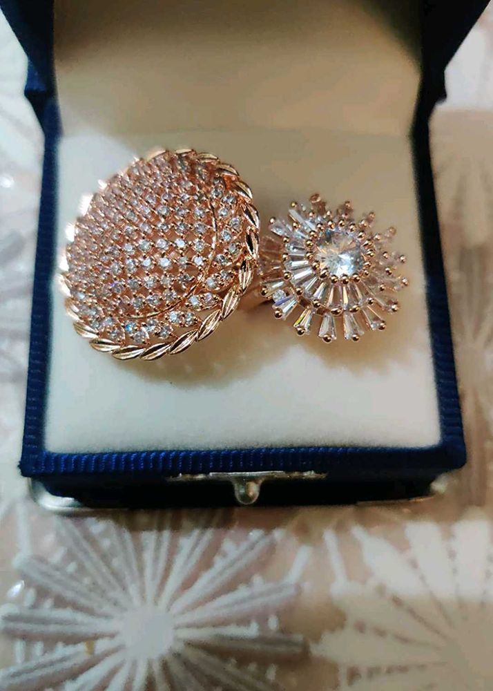 Set Of 2 Rose Gold Ring