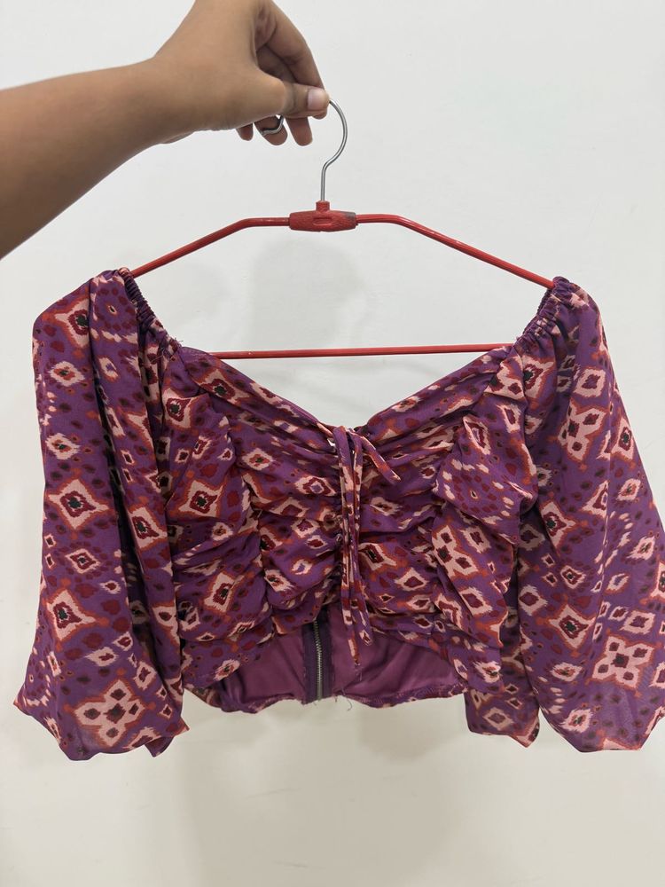Chic Ruched Off-Shoulder Blouse