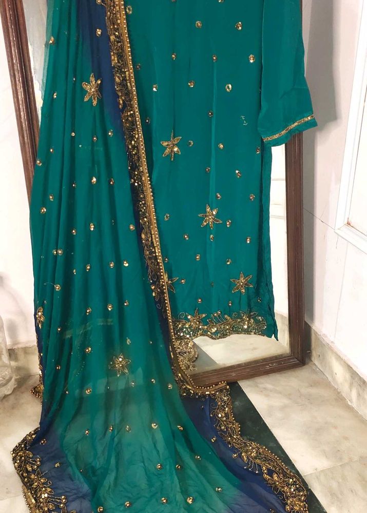heavy beads work Punjabi suit
