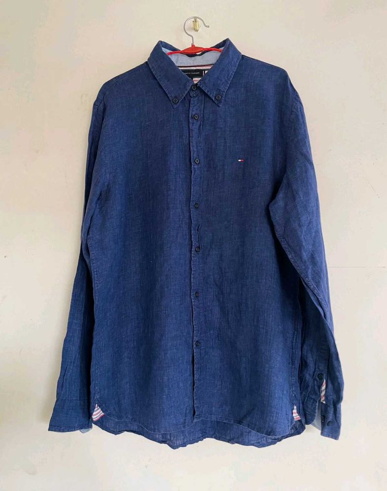 Tommy Hilfiger Men's Blue Button-Down Shirt