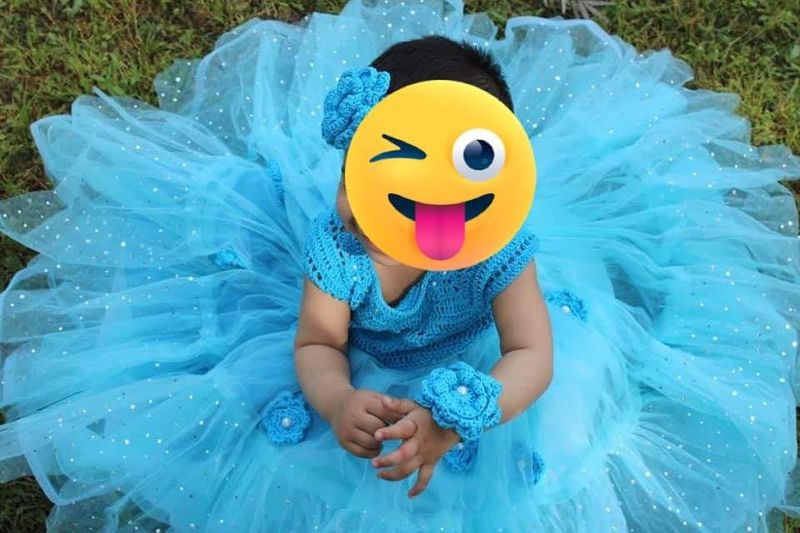 Crocheted Baby First Birthday Frock