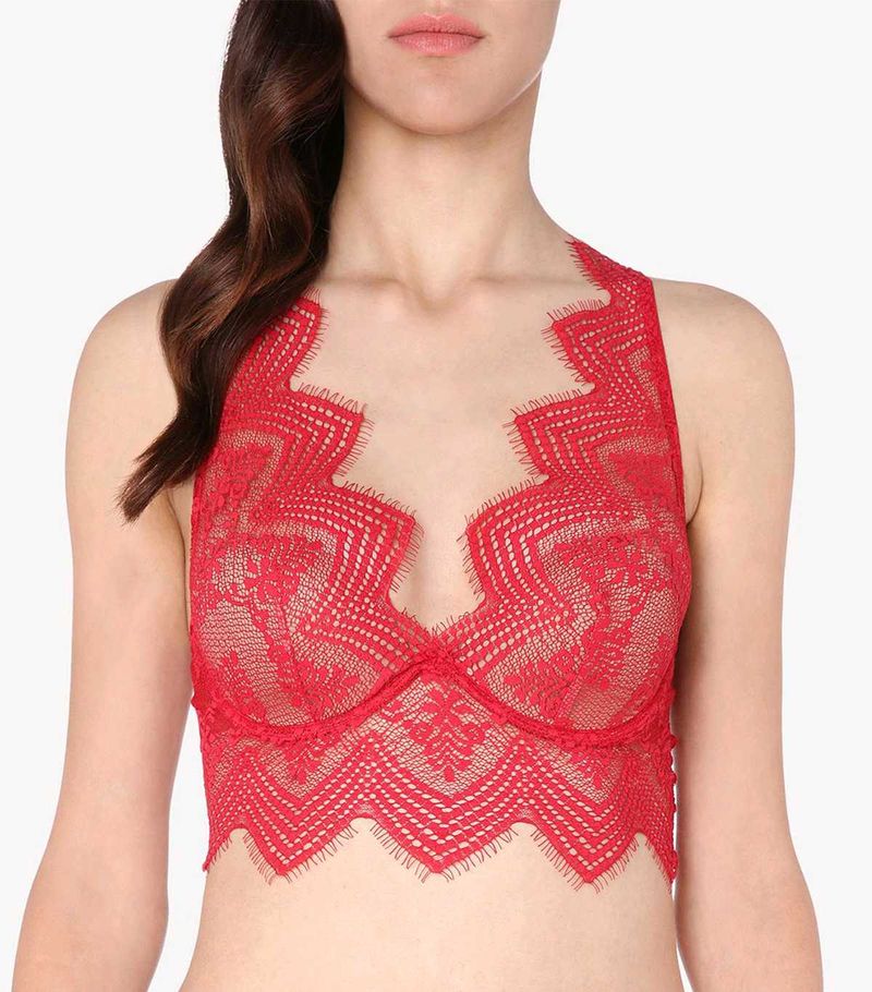 Red Lace Bra Top