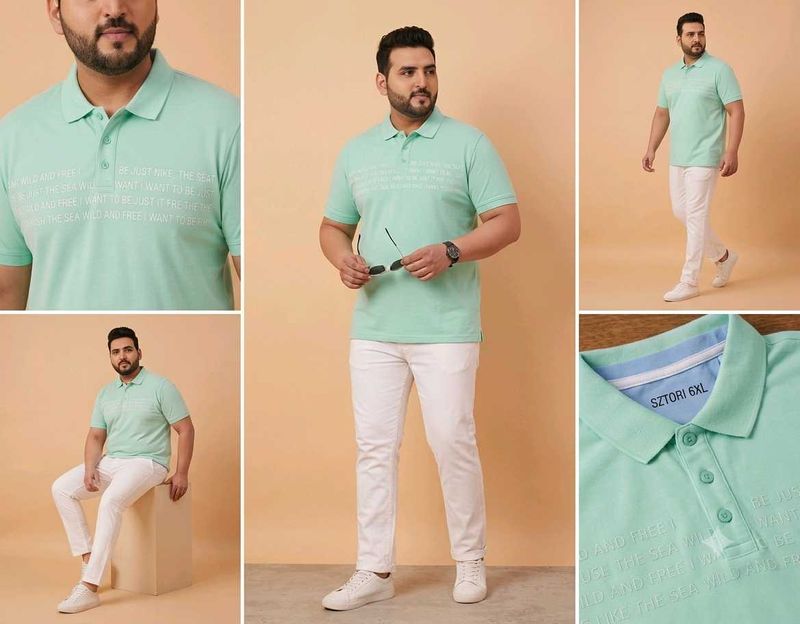 sztori 6xl  Mint Green Polo T-Shirt