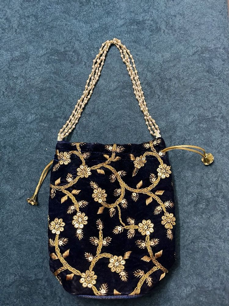 Embellished Velvet Potli Bag