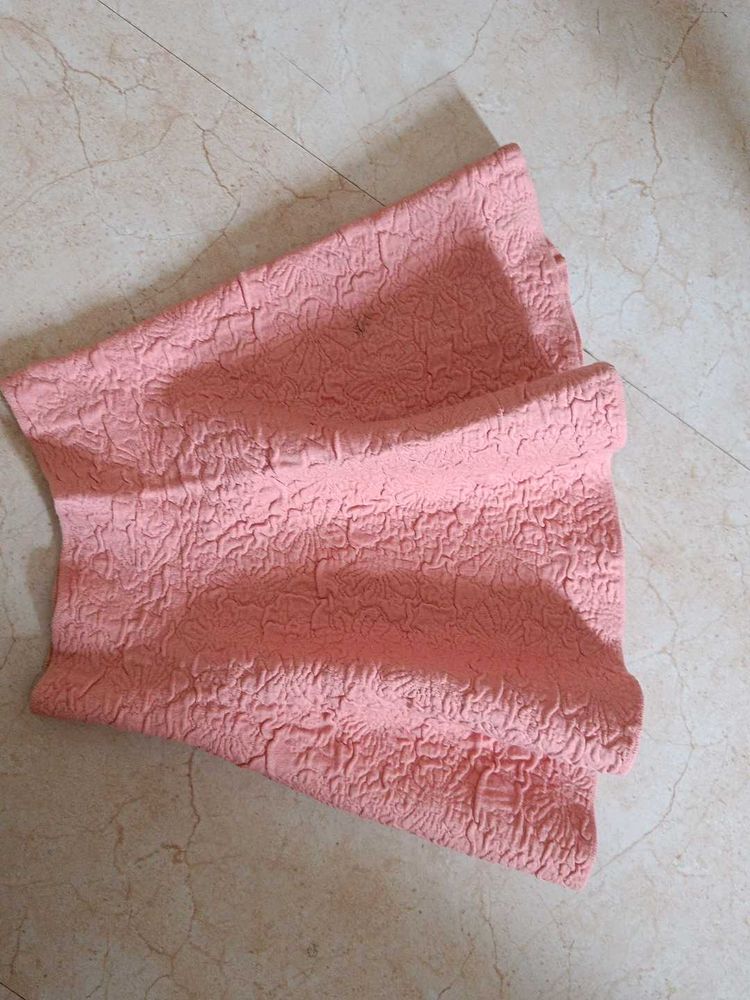 Textured Peach Skater Skirt