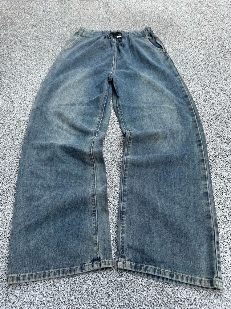 Wide Leg Blue Denim Jeans